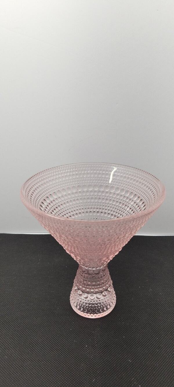 Pink Hobnail Martini Glass 11.5 oz Elegant Textured Coupe Vintage Style Barware